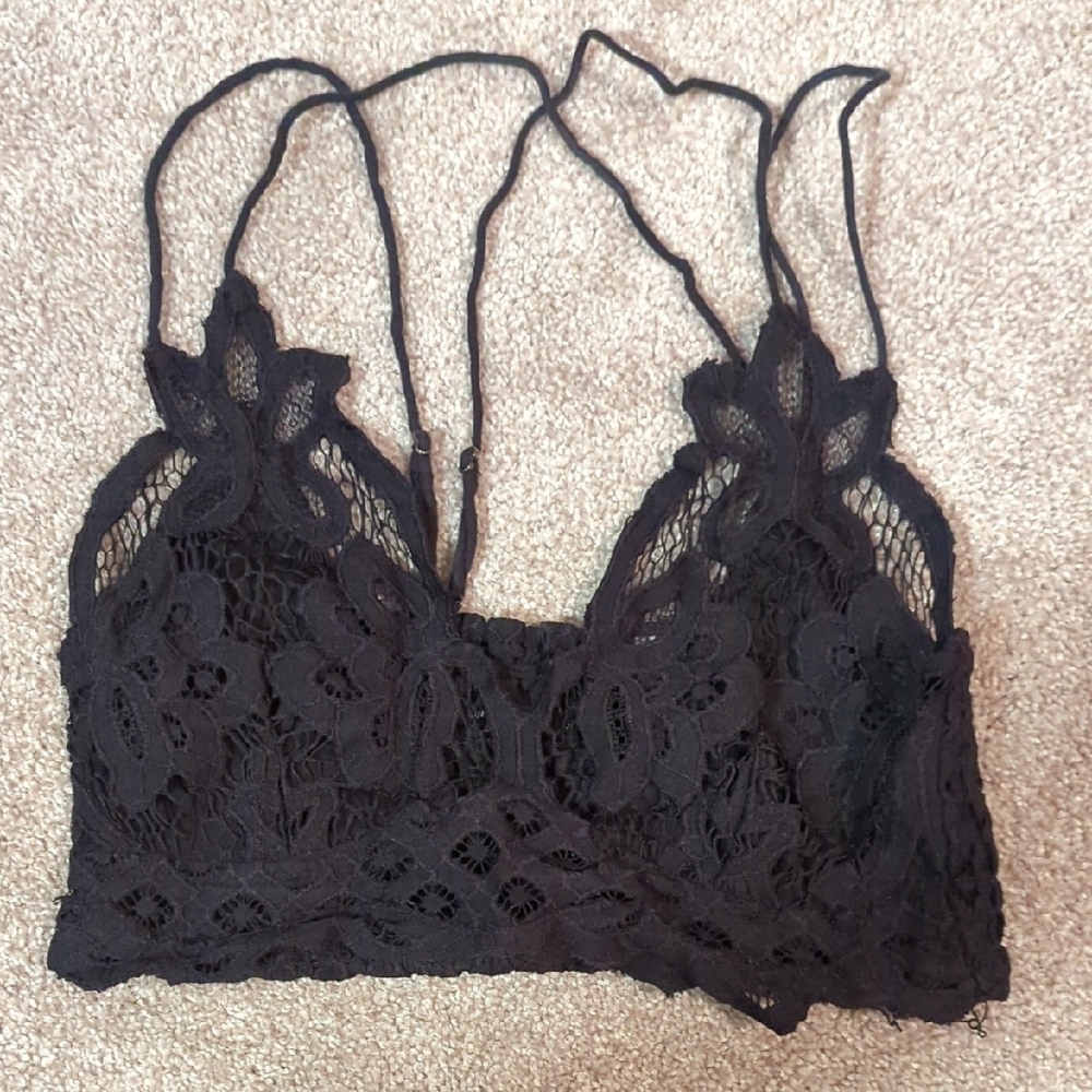 Free People Black Lace Bralette XS